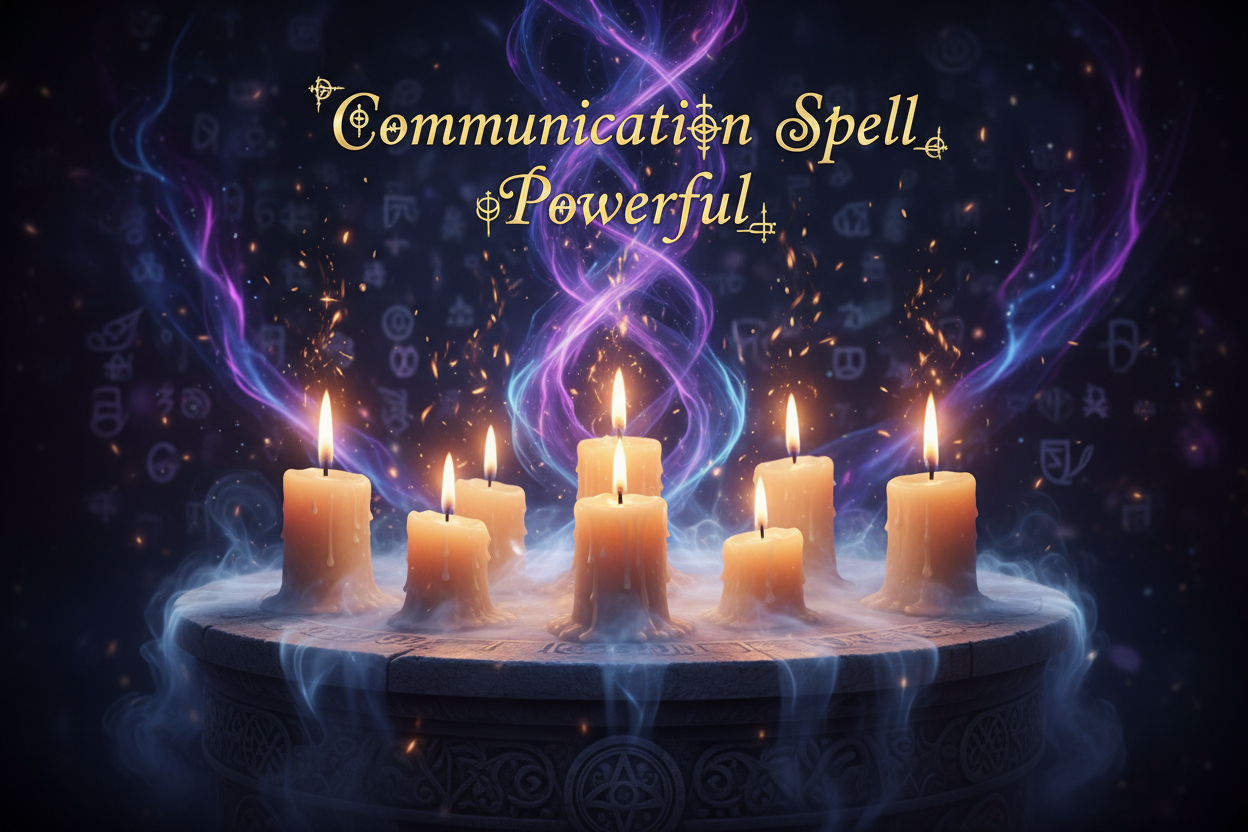 candles, mystical, - text over the image- Communication Spell Power ful